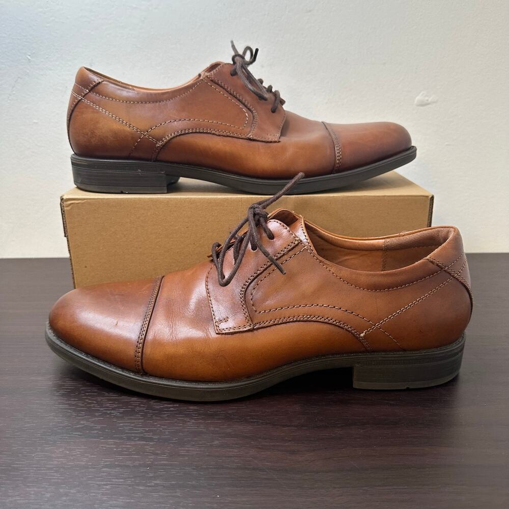 Florsheim Brown Leather Midtown Cap Toe Lace-Up Oxford Dress Shoes Size 10 Men's